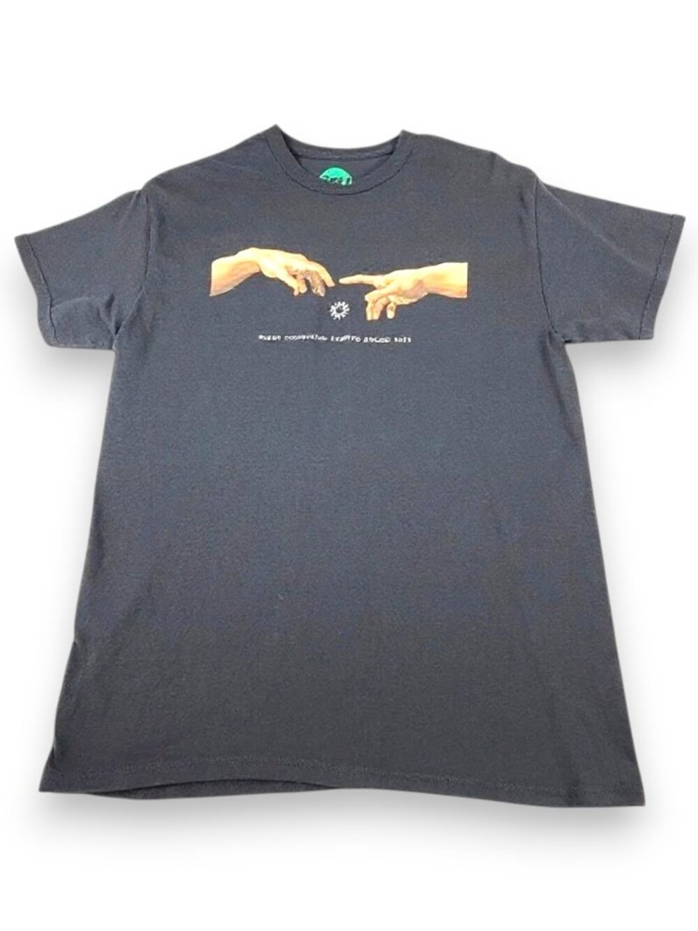 Black Michelangelo Anti-Social Parody Artistic Graphic Tee Standard Size Medium